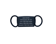 Load image into Gallery viewer, Medical alert for fitbit, medical alert for Garmin, Polar. Engraved stainless steel identity tag, medical alert tag.