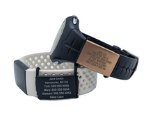 Load image into Gallery viewer, Medical alert for fitbit, medical alert for Garmin, Polar. Engraved stainless steel identity tag, medical alert tag.