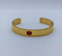 Load image into Gallery viewer, Stainless Steel Medical Alert Bracelet For Women and Men, Gold Medical Alert Bracelet For Women, Medical Alert Bracelet For Men. Engraved Gold Stainless Steel Bracelet.