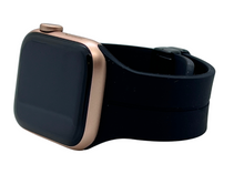 Load image into Gallery viewer, Apple Watch Black Band Personalized 38mm 40mm 41mm 42mm 44mm 45mm 49mm, Band iWatch Series 9 8 7-1, Silicone Apple Band