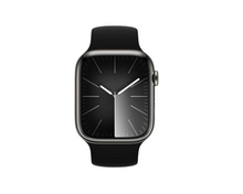 Load image into Gallery viewer, Apple Watch Black Band Personalized 38mm 40mm 41mm 42mm 44mm 45mm 49mm, Band iWatch Series 9 8 7-1, Silicone Apple Band
