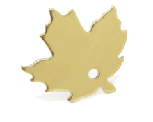 Charger l'image dans la galerie, Brass Maple Leaf Dog Tag – Personalized Pet ID Tag with Solid Brass Hardware