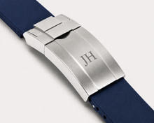 Load image into Gallery viewer, 20mm Curved-End FKM Rubber Watch Strap | Optional Engraving | Oyster Clasp Compatible