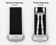 Load image into Gallery viewer, Stitched FKM Hybrid Strap with Deployment Clasp Sailcloth Pattern