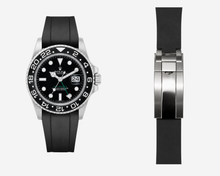 Load image into Gallery viewer, 20mm Curved-End FKM Rubber Watch Strap | Optional Engraving | Oyster Clasp Compatible