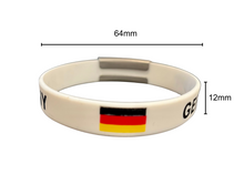 Load image into Gallery viewer, Personalized Germany Silicone Wristband ID – Custom Stainless Steel Tag for Medical, Dementia, Kids ID or Inspirational Quote