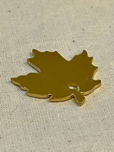 Charger l'image dans la galerie, Brass Maple Leaf Dog Tag – Personalized Pet ID Tag with Solid Brass Hardware