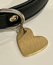 Load image into Gallery viewer, Custom Brass Heart Dog Tag - Irregular Shape Pet ID Tag - Personalized Laser Engraved Name Tag - Brushed Solid Brass