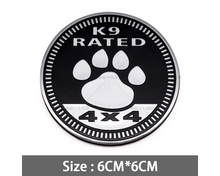 Charger l'image dans la galerie, Jeep-Inspired 4x4 Dog Theme Badge – Aluminum Car Emblem for Vehicles (6cm Round)