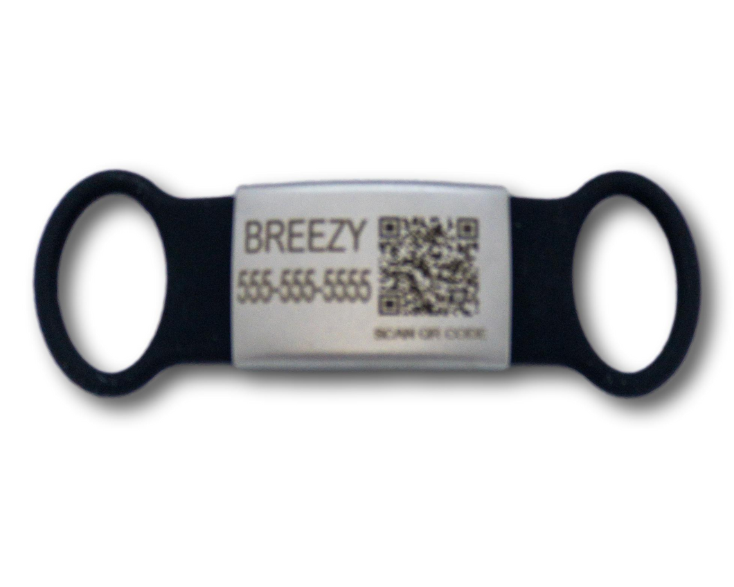 QR Code Dog Tag Powered by Ping Tag, Personalized Engraved Dog Tag, Silicone And Stainless Steel Dog Tag.