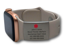 Load image into Gallery viewer, Smart Watch ID Tag | Engraved Silver stainless Steel | My Custom ID™