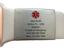 Load image into Gallery viewer, Smart Watch ID Tag | Engraved Silver stainless Steel | My Custom ID™