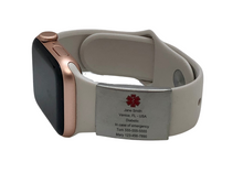 Load image into Gallery viewer, Smart Watch ID Tag | Engraved Silver stainless Steel | My Custom ID™