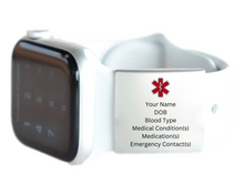 Load image into Gallery viewer, Smart Watch ID Tag | Engraved Silver stainless Steel | My Custom ID™
