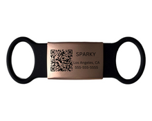 Load image into Gallery viewer, QR Code Dog Tag Powered by Ping Tag, Personalized Engraved Dog Tag, Silicone And Stainless Steel Dog Tag.

