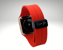 Load image into Gallery viewer, Apple Watch Red Band Personalized 38mm 40mm 41mm 42mm 44mm 45mm 49mm, Band iWach Series 9 8 7-1 Silicone Apple Watch