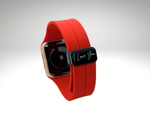 Load image into Gallery viewer, Apple Watch Red Band Personalized 38mm 40mm 41mm 42mm 44mm 45mm 49mm, Band iWach Series 9 8 7-1 Silicone Apple Watch