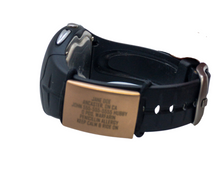 Load image into Gallery viewer, Medical alert for fitbit, medical alert for Garmin, Polar. Engraved stainless steel identity tag, medical alert tag.