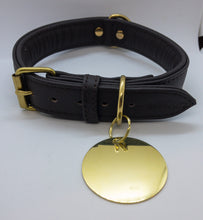 Load image into Gallery viewer, Shop Big round brass id tag | Laser engraved | My Custom ID™