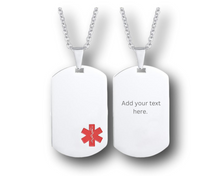 Load image into Gallery viewer, Dog Tag Pendent Necklace, Personalized Engraved Stainless Steel, Unisex Necklace.