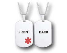 Load image into Gallery viewer, Dog Tag Pendent Necklace, Personalized Engraved Stainless Steel, Unisex Necklace.