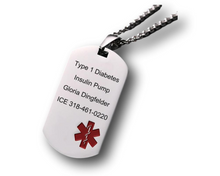 Load image into Gallery viewer, Dog Tag Pendent Necklace, Personalized Engraved Stainless Steel, Unisex Necklace.