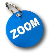 Load image into Gallery viewer, Aluminum name tag blue engraved