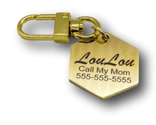 Load image into Gallery viewer, custom hexagon dog tag gold