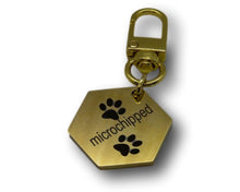 Load image into Gallery viewer, custom hexagon dog tag gold engraved
