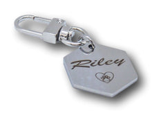 Load image into Gallery viewer, custom hexagon dog tag silver engraved