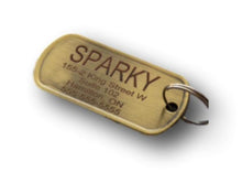 Load image into Gallery viewer, Shop Antique Dog Tag in Bronze with Personalized laser Engraving | My Custom ID™