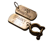 Load image into Gallery viewer, Shop Antique Dog Tag in Bronze with Personalized laser Engraving | My Custom ID™