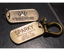 Load image into Gallery viewer, Shop Antique Dog Tag in Bronze with Personalized laser Engraving | My Custom ID™
