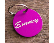 Load image into Gallery viewer, Aluminum name tag pink engraved