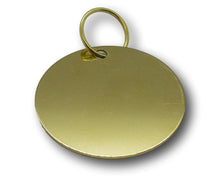 Load image into Gallery viewer, Shop Big round brass id tag | Laser engraved | My Custom ID™