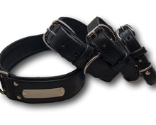 Load image into Gallery viewer, Personalized Dog collar | Black leather dog collar | My Custom ID™
