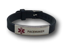 Load image into Gallery viewer, Medical Alert Bracelet. Adjustable silicone band. Pre-engraved.