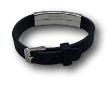 Load image into Gallery viewer, Medical Alert Bracelet. Adjustable silicone band. Pre-engraved.