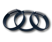 Load image into Gallery viewer, Wrist ID Stretch Black Silicone Bracelet in kid and adult sizes.