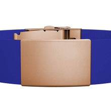 Load image into Gallery viewer, Id Bracelet, Personalized Bracelet, 20mm Blue band. Silver, Black, Rose Gold faceplate. freeshipping - My Custom ID