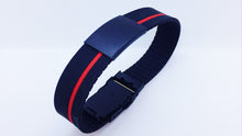 Load image into Gallery viewer, Id Bracelet, 20mm Red line band. Silver, Black, rose gold Faceplate. freeshipping - My Custom ID