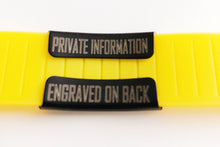 Charger l'image dans la galerie, Id Bracelet, Personalized Bracelet, 20mm Yellow band. Silver, Black, Rose Gold faceplate. freeshipping - My Custom ID