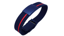 Load image into Gallery viewer, Id Bracelet, 20mm Red line band. Silver, Black, rose gold Faceplate. freeshipping - My Custom ID