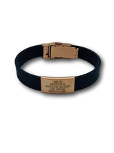 Load image into Gallery viewer, Id Bracelet, Personalized Bracelet, 15mm Black band. Silver, Black, Rose Gold Faceplate. freeshipping - My Custom ID