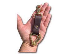 Load image into Gallery viewer, Hoof Pick, Brass, Folding, Leather Fob. freeshipping - My Custom ID