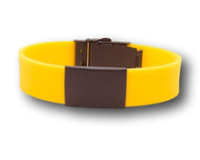 Charger l'image dans la galerie, Id Bracelet, Personalized Bracelet, 20mm Yellow band. Silver, Black, Rose Gold faceplate. freeshipping - My Custom ID