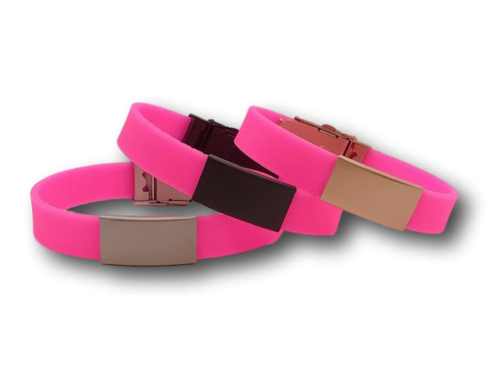 pink medical id bracelets