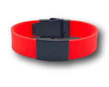 Charger l'image dans la galerie, Id Bracelet, Personalized Bracelet, 20mm Red Band. Silver, Black, Rose Gold faceplate. freeshipping - My Custom ID