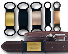 Load image into Gallery viewer, Dog Tag, Pet ID Tag, Silicone band, Gold, Black, Rose Gold Nameplate, Laser Engraved, Jingle-Free Pet Tag. freeshipping - My Custom ID