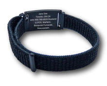 Load image into Gallery viewer, Id Bracelet, Nylon Loop, Personalized Bracelet, Black, Pink. freeshipping - My Custom ID